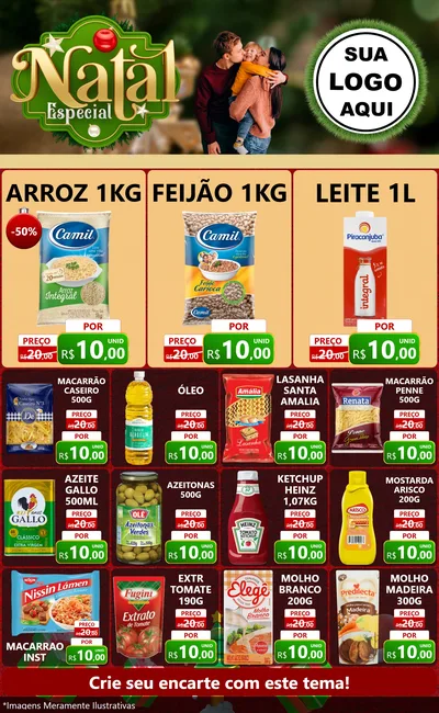 Modelo de Encarte para Encarte Grande com o tema Natal Especial para Supermercado