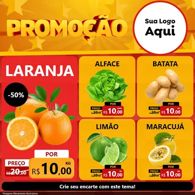 Modelo de Rede Social para Feed Facebook com o tema Promoção para Hortifrúti