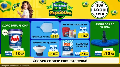 Modelo de TV para TV Horizontal com o tema Proclamação da República para Produtos para Piscina