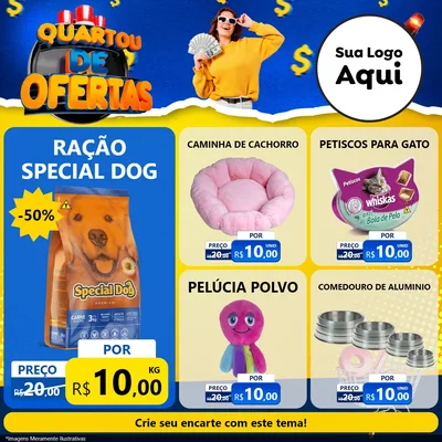 Modelo de Rede Social para Feed Facebook com o tema Quartou de Ofertas para Pet Shop