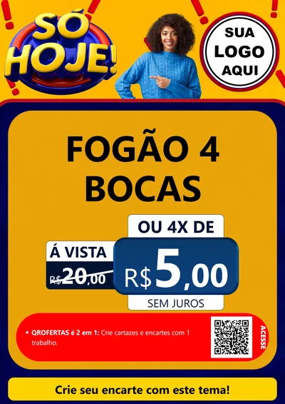 Modelo de Cartaz para Cartaz A4 Vertical com o tema Só Hoje! para Móveis e Eletro
