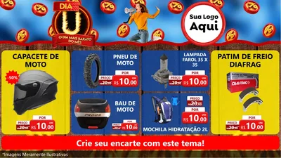 Modelo de TV para TV Horizontal com o tema Dia U - O Dia Mais Barato Do Mês para Moto peças