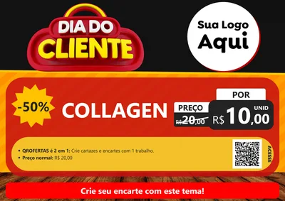 Modelo de Cartaz para Cartaz A4 Horizontal com o tema Dia do Cliente para Suplementos alimentares