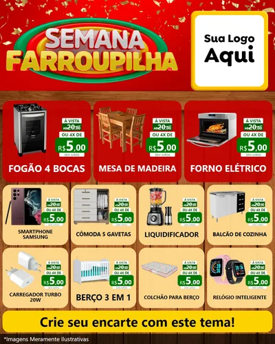 Modelo de Rede Social para Feed Instagram com o tema Semana Farroupilha para Móveis e Eletro