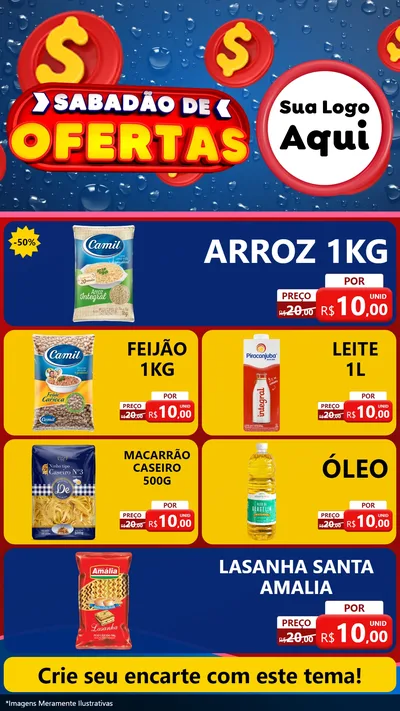 Modelo de TV para TV Vertical com o tema Sabadão de Ofertas para Supermercado