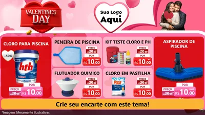 Modelo de TV para TV Horizontal com o tema Valentine's Day para Produtos para Piscina
