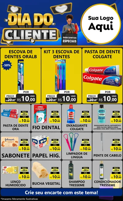 Modelo de Encarte para Encarte Grande com o tema Dia Do Cliente para Higiene Pessoal