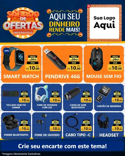 Modelo de Rede Social para Feed Instagram com o tema Sábado de Ofertas Imperdíveis para Informática