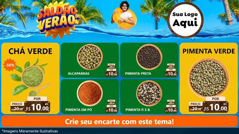Modelo de TV para TV Horizontal com o tema Saldão de Verão para Produtos Naturais