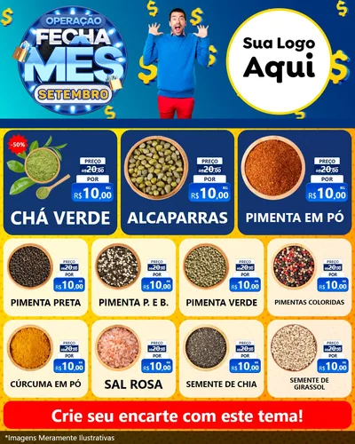 Modelo de Rede Social para Feed Instagram com o tema Operação Fecha Mês Setembro para Produtos Naturais