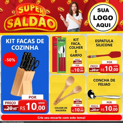 Modelo de Rede Social para Feed Facebook com o tema Super Saldão para Utilidades Domésticas