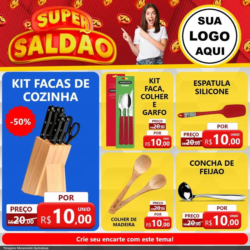 Modelo de Rede Social para Feed Facebook com o tema Super Saldão para Utilidades Domésticas
