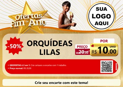 Modelo de Cartaz para Cartaz A4 Horizontal com o tema Ofertas Fim de Ano para Floricultura e jardim