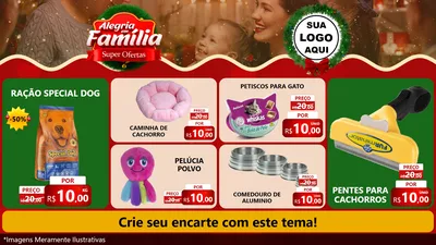 Modelo de TV para TV Horizontal com o tema Alegria Em Família - Super Ofertas para Pet Shop