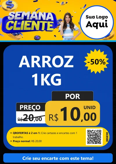 Modelo de Cartaz para Cartaz A4 Vertical com o tema Semana do Cliente para Supermercado