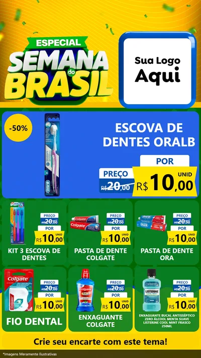 Modelo de Rede Social para Stories com o tema Especial Semana do Brasil para Higiene Pessoal