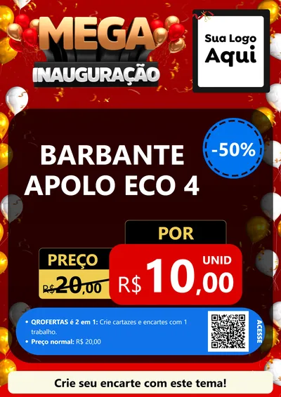 Modelo de Cartaz para Cartaz A4 Vertical com o tema Mega Inauguração para Armarinho e Aviamentos
