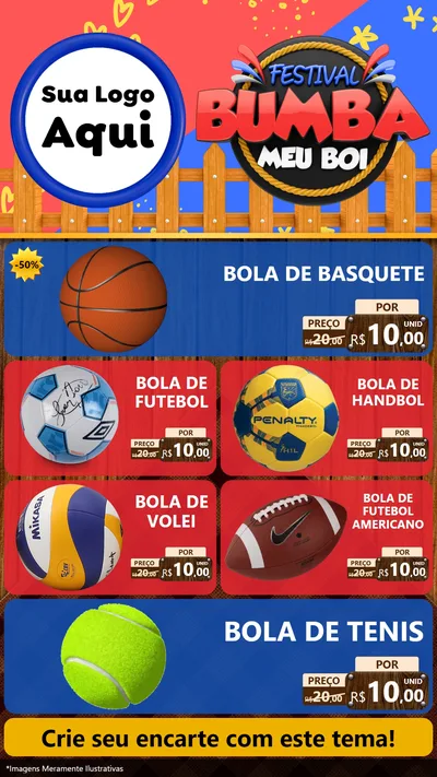 Modelo de TV para TV Vertical com o tema Festival Bumba Meu Boi para Artigos Esportivos