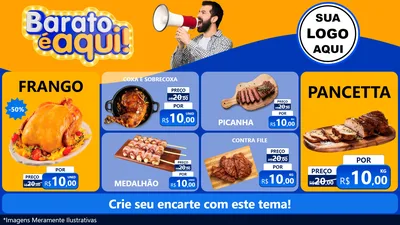 Modelo de TV para TV Horizontal com o tema Barato é aqui para Assados