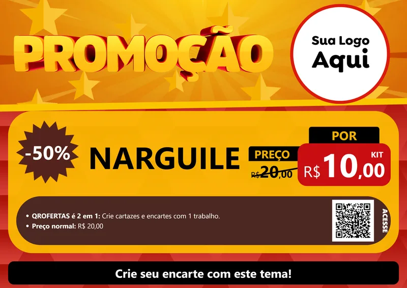Modelo de Cartaz para Cartaz A4 Horizontal com o tema Promoção para Tabacaria