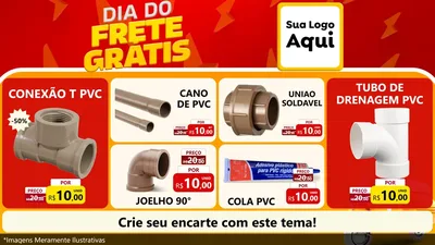Modelo de TV para TV Horizontal com o tema Dia do Frete Grátis para Tubos e conexões