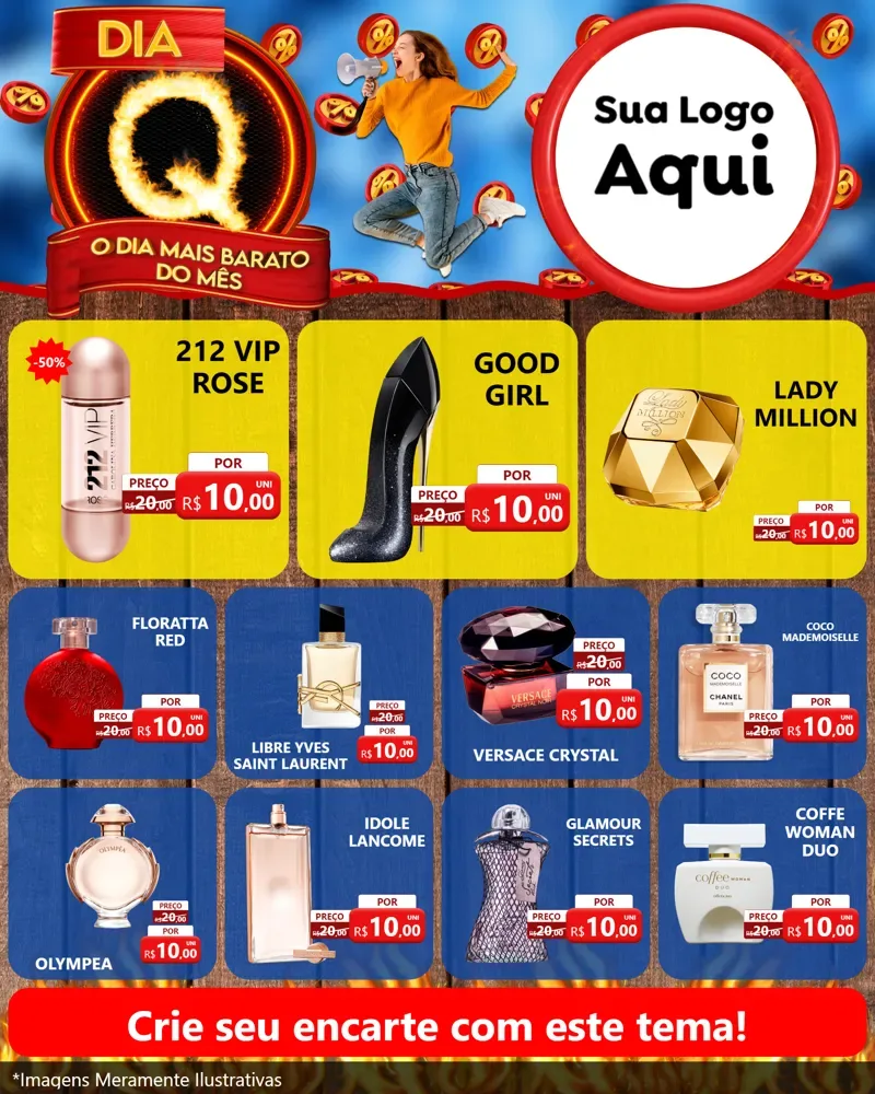 Modelo de Rede Social para Feed Instagram com o tema Dia Q - O Dia Mais Barato Do Mês para Perfumes