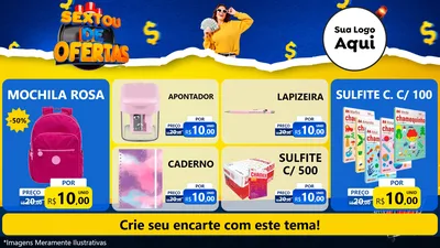 Modelo de TV para TV Horizontal com o tema Sextou de Ofertas para Papelaria