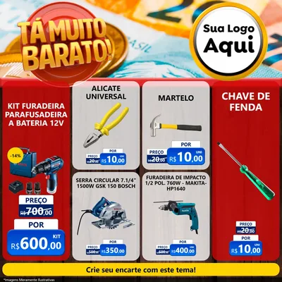 Modelo de Rede Social para Feed Facebook com o tema Está Muito Barato para Maquinas e Ferramentas