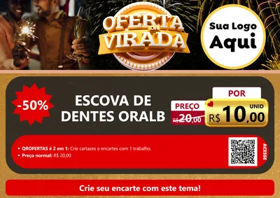 Modelo de Cartaz para Cartaz A4 Horizontal com o tema Oferta da Virada para Higiene Pessoal