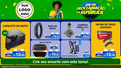 Modelo de TV para TV Horizontal com o tema Dia Da Proclamação Da República para Moto peças
