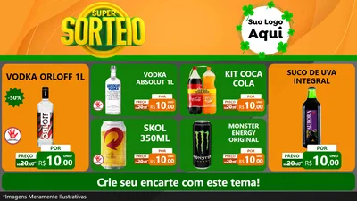 Modelo de TV para TV Horizontal com o tema Super Sorteio para Distribuidora de bebidas
