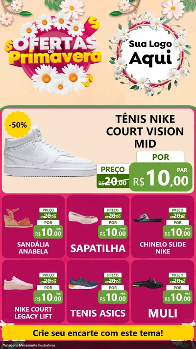 Modelo de Rede Social para Stories com o tema Ofertas de Primavera para Calçados