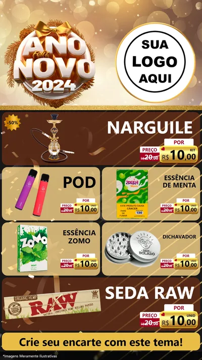 Modelo de TV para TV Vertical com o tema Feliz Ano Novo 2027 para Tabacaria