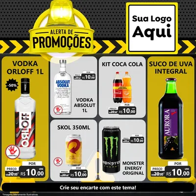 Modelo de Rede Social para Feed Facebook com o tema Alerta de Promoções para Distribuidora de bebidas