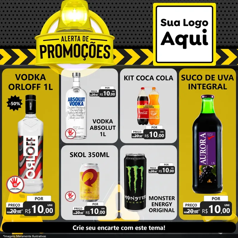 Modelo de Rede Social para Feed Facebook com o tema Alerta de Promoções para Distribuidora de bebidas