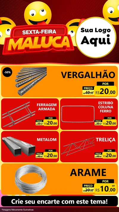 Modelo de TV para TV Vertical com o tema Sexta-feira Maluca para Ferragens