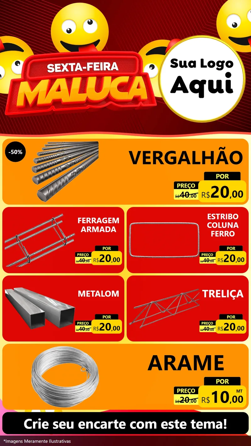 Modelo de TV para TV Vertical com o tema Sexta-feira Maluca para Ferragens