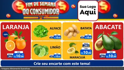 Modelo de TV para TV Horizontal com o tema Fim de Semana do Consumidor para Hortifrúti