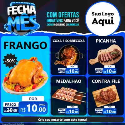 Modelo de Rede Social para Feed Facebook com o tema Fecha Mês para Assados