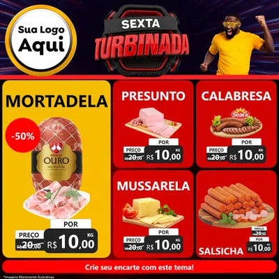Modelo de Rede Social para Feed Facebook com o tema Sexta Turbinada para Frios e Laticínios