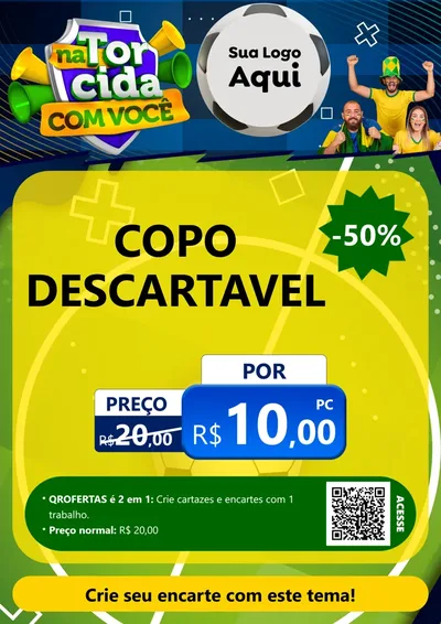 Modelo de Cartaz para Cartaz A4 Vertical com o tema Na Torcida Com Você - Copa para Embalagens