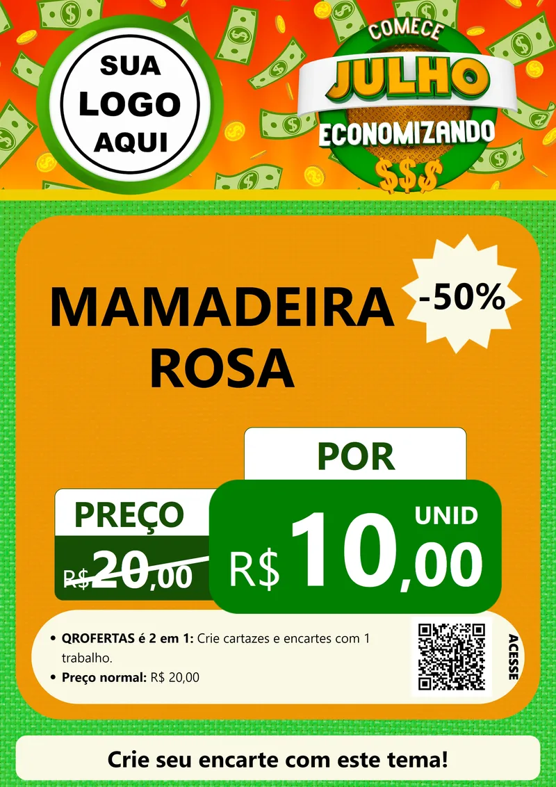 Modelo de Cartaz para Cartaz A4 Vertical com o tema Comece Julho Economizando para Bebês
