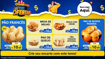 Modelo de TV para TV Horizontal com o tema Quartou de Ofertas para Padaria