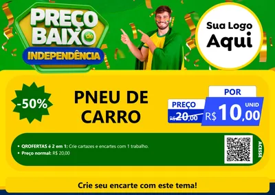 Modelo de Cartaz para Cartaz A4 Horizontal com o tema Preço Baixo de Independência para Auto peças