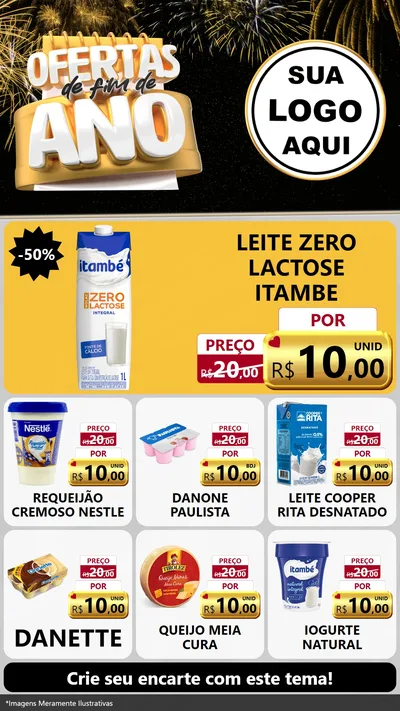 Modelo de Rede Social para Stories com o tema Ofertas de Fim de Ano para Frios e Laticínios