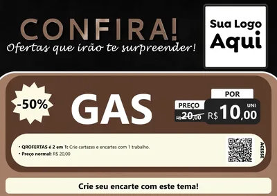 Modelo de Cartaz para Cartaz A4 Horizontal com o tema Confira! Ofertas que irão te surpreender! para Água e gás
