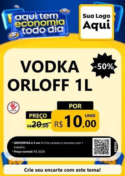 Modelo de Cartaz para Cartaz A4 Vertical com o tema Aqui Tem Economia Todo Dia para Distribuidora de bebidas