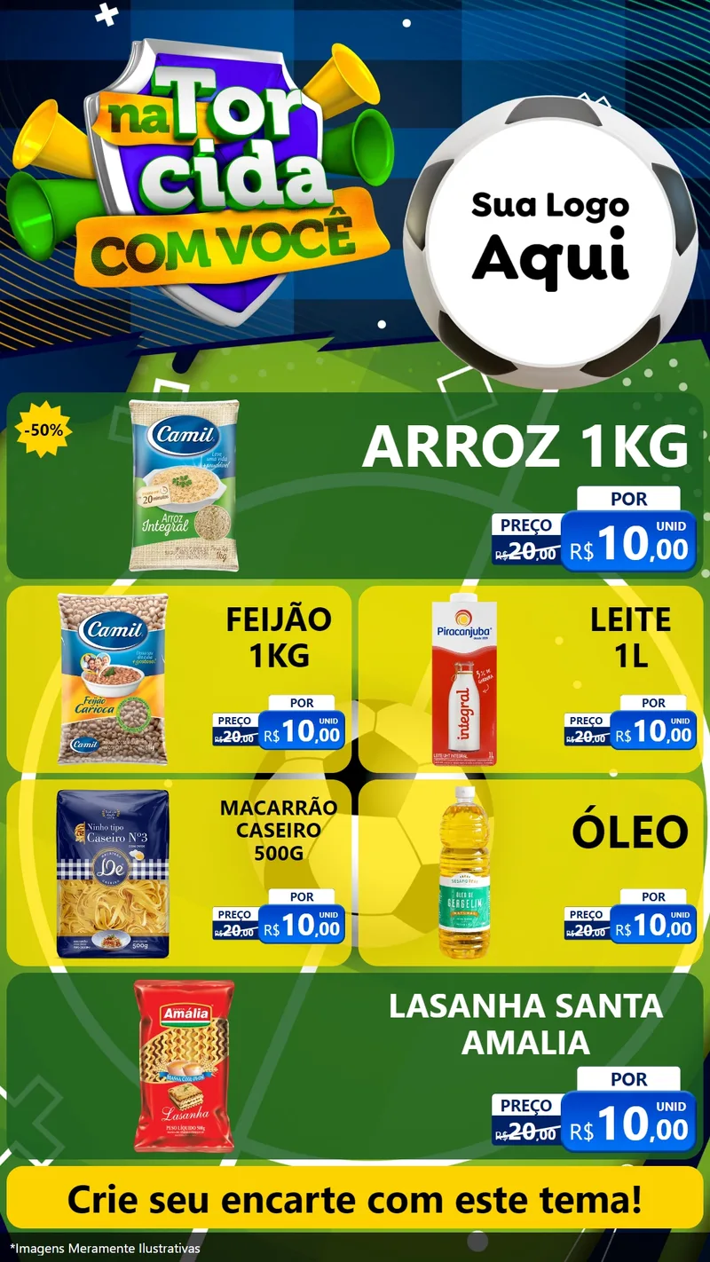 Modelo de TV para TV Vertical com o tema Na Torcida Com Você - Copa para Supermercado