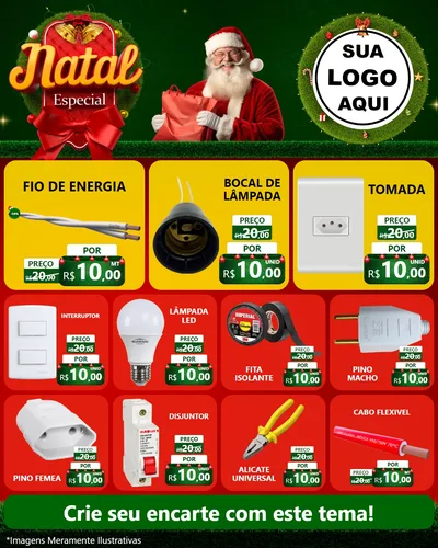 Modelo de Rede Social para Feed Instagram com o tema Natal Especial para Materiais Elétricos