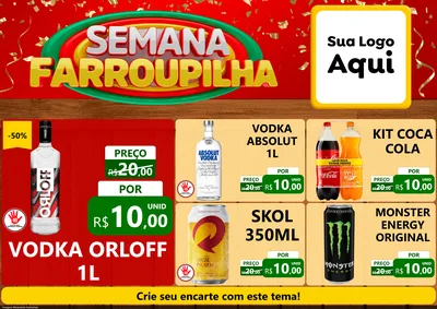 Modelo de Encarte para Encarte A4 Horizontal com o tema Semana Farroupilha para Distribuidora de bebidas